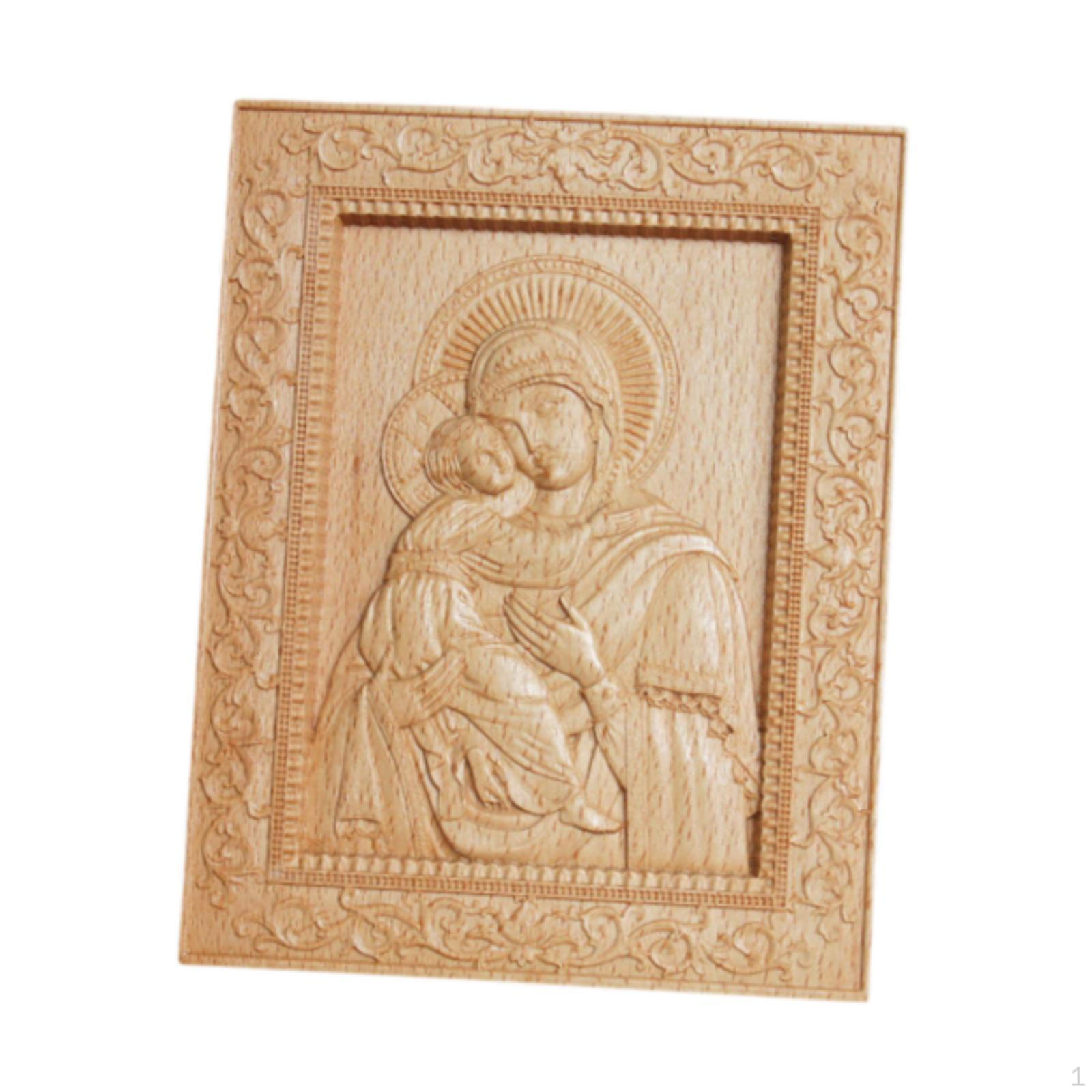 

Резная деревянная скульптура Девы Марии и младенца Иисуса для домашнего показа Style A