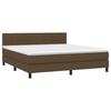 3140076 vidaXL Lit à sommier tapissier avec matelas Marron foncé 180x200 cm