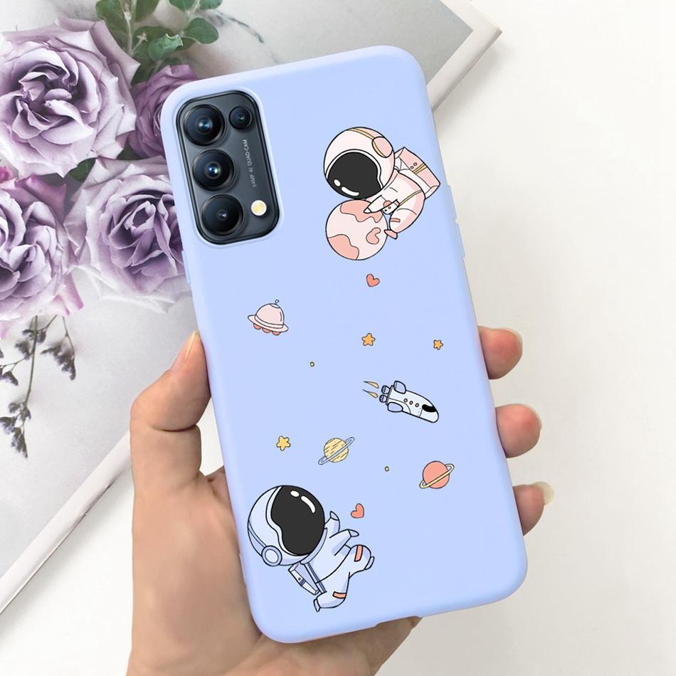 For OPPO Reno5 Pro 5G 4G Reno5 Phone Case Reno 5 5Pro CPH2201 CPH2145 Cute Cat Cartoon Candy Color Soft Silicone TPU Back Cover