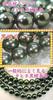 [Your and My Jewelry Box] Black Pearl Necklace and Earrings (Piercings) Set, Peacock Color  Black Mother-of-Pearl Pearls 8.0mm and Up Size Made In