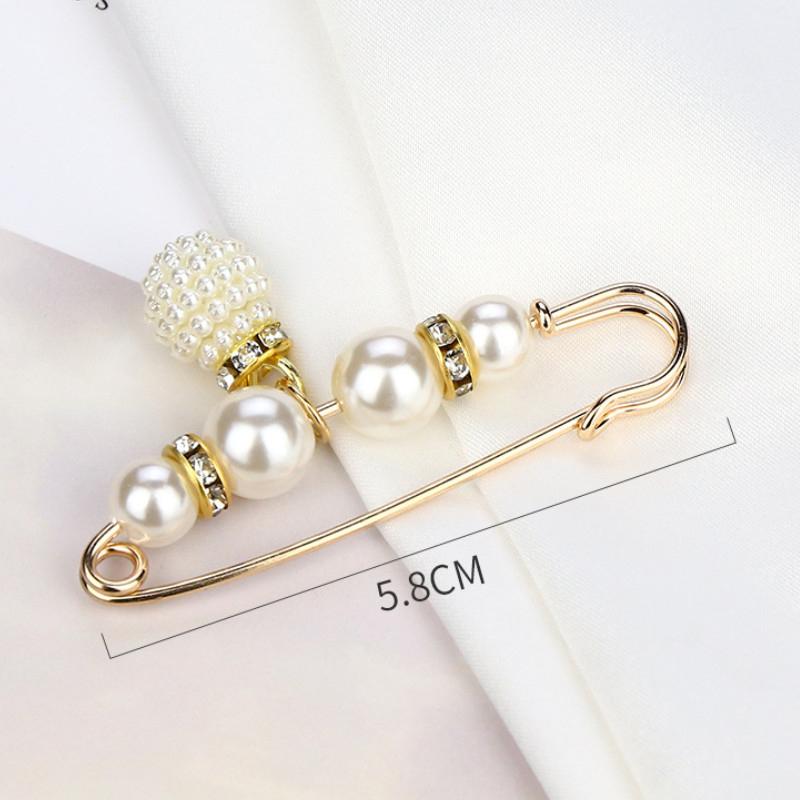 Neue Bundnadel Zubehör Schal Schnalle Perlen Kristall Gold Farbe Brosche Taille Tighting Clap Anti Exposed Sicherheitsnadeln