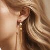 Elegante Mehrstil-Süßwasserperlen-Ohrhänger aus 18 Karat vergoldetem Edelstahl mit Quasten für Damen
