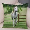 Wild Horse throw pillow cover with short plush print for living room sofa decoration cushion cover pillow covers decorative