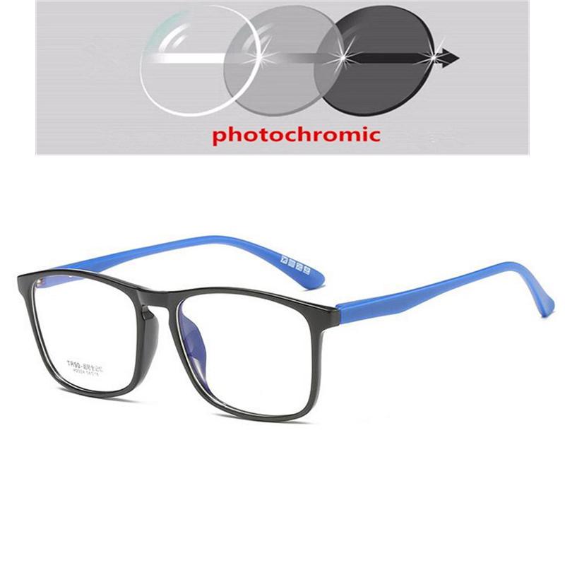 Big Frame Square Nearsighted Glasses TR90 Spring Leg Prescription Eyeglasses Diopter -0.5 to -6 Fashion Shortsighted Lens