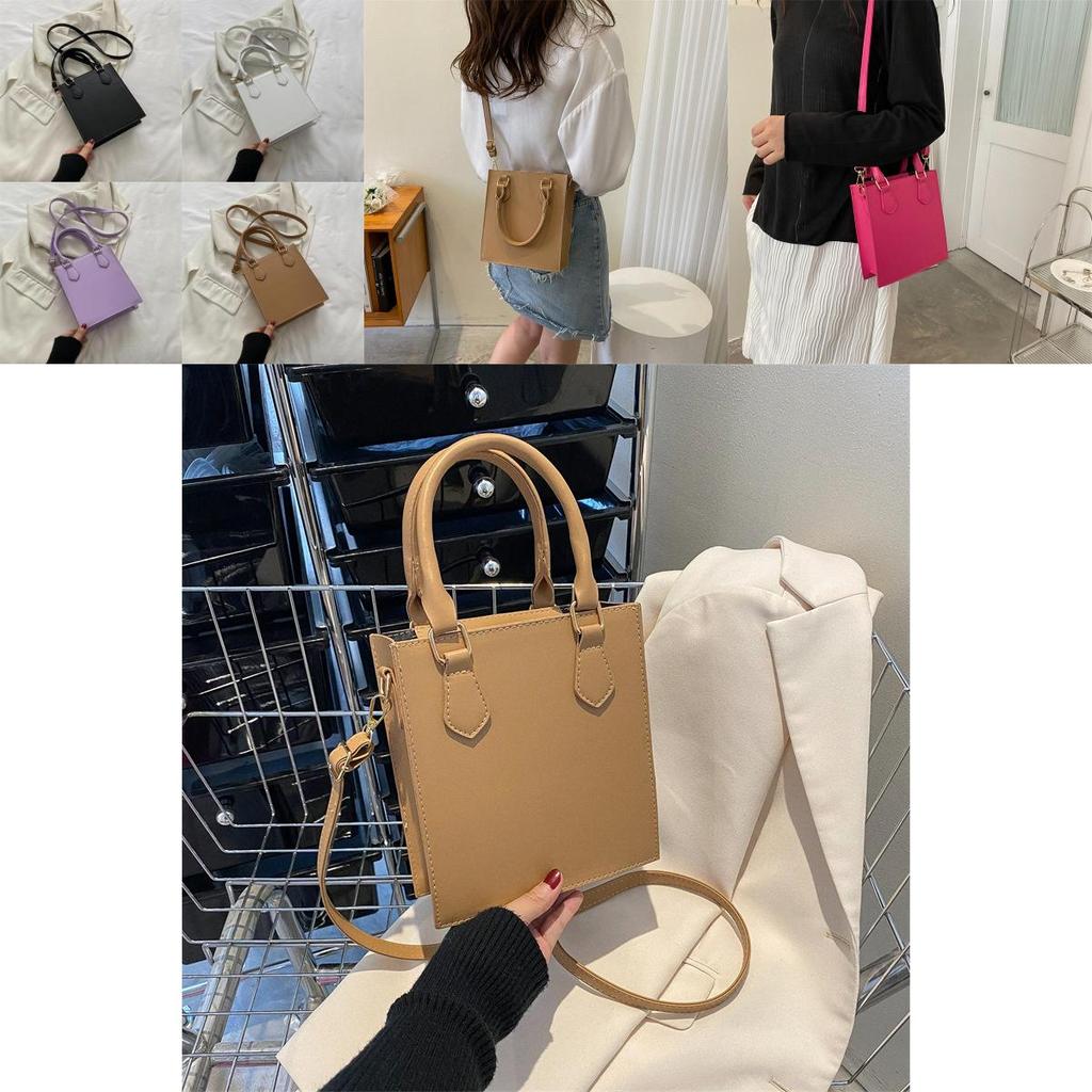 Stylish Pu Leather Women's Black Shoulder Bag 2023 Trendy Small Square Handbag