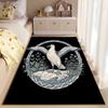 Abstract Bird Pattern Carpet with Black Background and Nature Design Suitable for use as an anti-slip for living room bedroom sofas