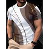 Men's Fashion 3D Printed T-Shirt, Crew Neck Short Sleeve, Summer Casual Wear, Regular Fit Polyester, Machine Washable
