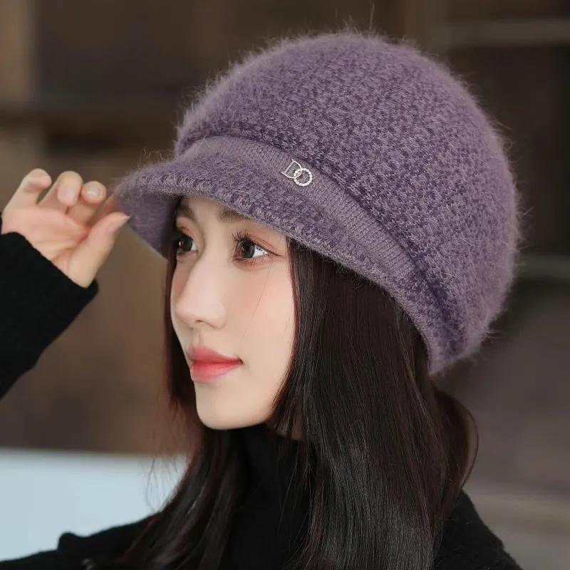 

WTEMPO Retro Elegant Casual Versatile Stretchy Hats Women s Autumn Winter Warm Thick Soft Solid Color Windproof Cold-proof Hats 1pc фиолетовый