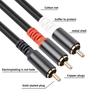 Audiokabel Professionell Cinch Stecker auf Doppelt geschirmt Vergoldet 2 Cinch Stecker Stereo Audio