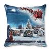 New Year Merry Christmas Santa Claus Print Pattern Cushion Cover for Home Decoration Square Pillow Cover 45x45cm