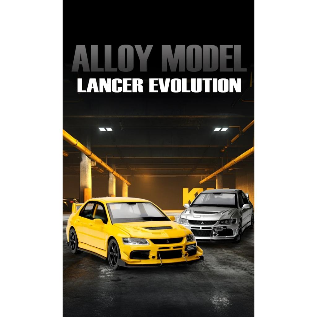 1/32 Scale Mitsubishi Lancer Evo X 9 Alloy Scale Car Model Diecast Metal Toy Vehicle Miniature Car Sound Light Children Toy Car Gift