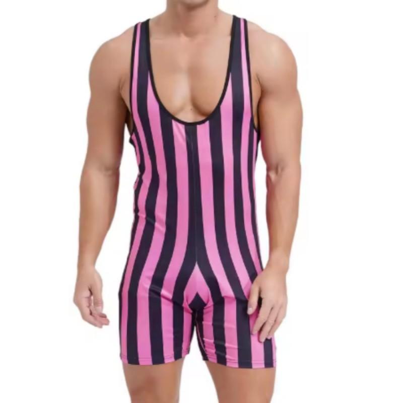 High Stretch One-piece Athletic Suit Wrestling Weightlifting Gymnastics Fitness Training