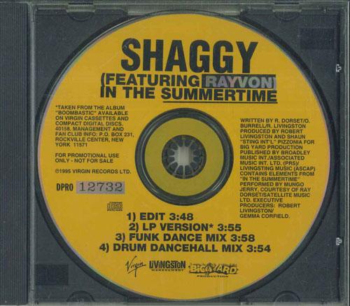 CD SHAGGY RAYVON In The Summertime DPRO12732 VIRGIN 1995 США Регги Ска Даб Б/у