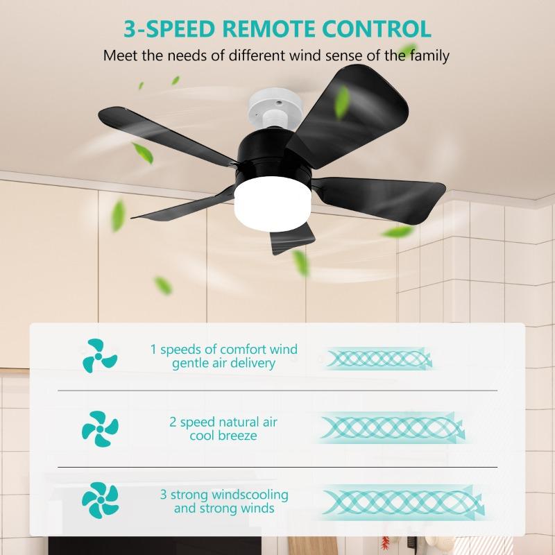 LED Deckenventilator Licht Fernbedienung 3 Farben Dimmbar Schraubventilator Lampe Wohnzimmer Schlafzimmer Zuhause Moderne Dekor Beleuchtung Lampe