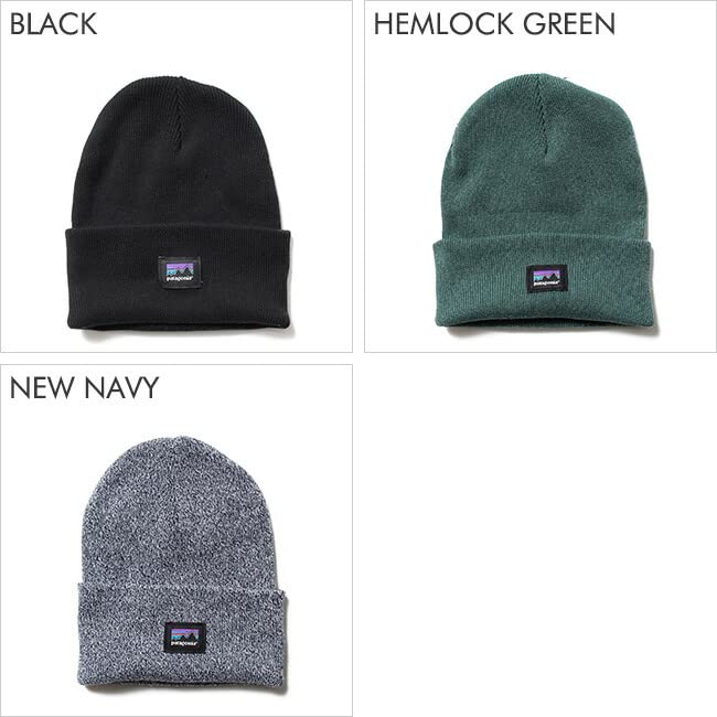 Patagonia EVERYDAY BEANIE and Knit Beanie Hat 33430, Black, Men's Women's