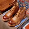 Martin Boots Men'S High-Top British Overalls Boots Versatile Trendy Shoes Winter Velvet Leather Short Boots Snow Boots