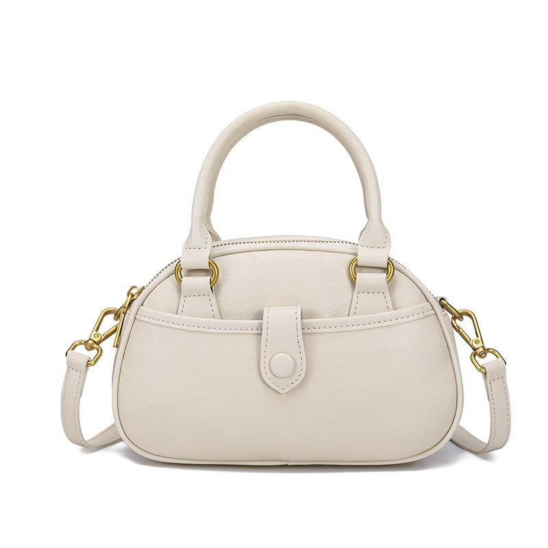 Cowhide Bag Women's Messenger Bag New Retro Handbag Niche Design Commuter Shoulder Armpit Bag