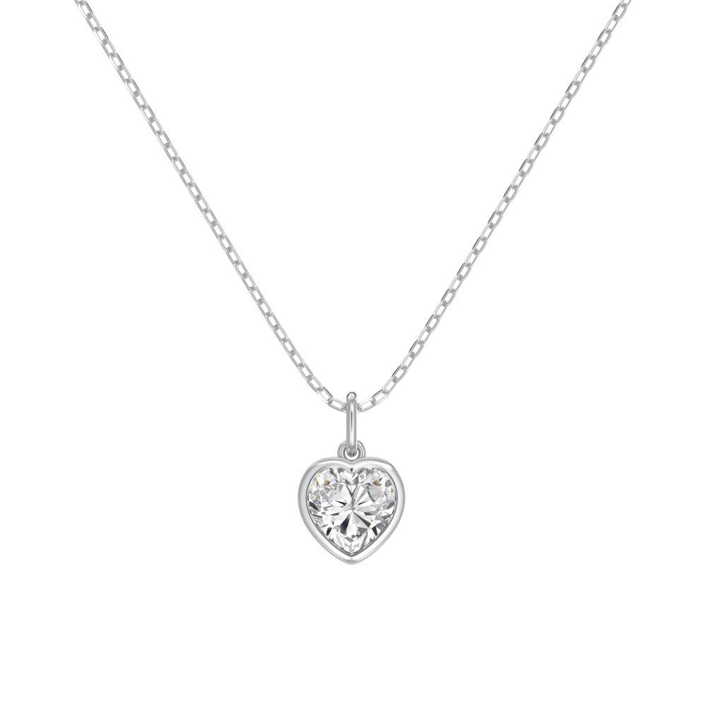 European Style S925 Silver Necklace: Emerald & Heart Pendants S925 Sterling Silver