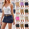 Women's Fashion Street Style Cargo Mini Skirt with Multiple Pockets High Waist Button Closure Casual Workwear Bottoms