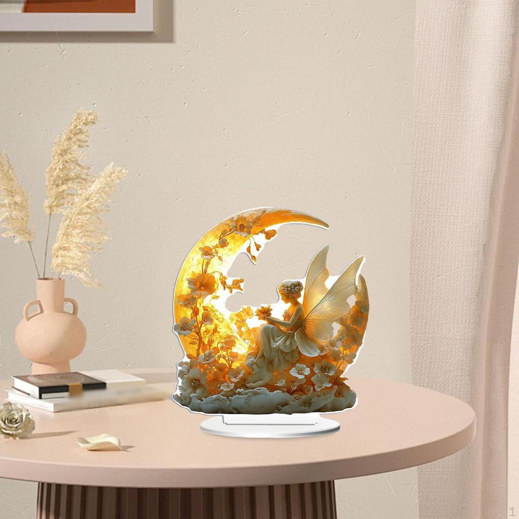Angel Wings Table Ornament 18x20cm Seasonal Decor Multifunctional Flat Acrylic Design