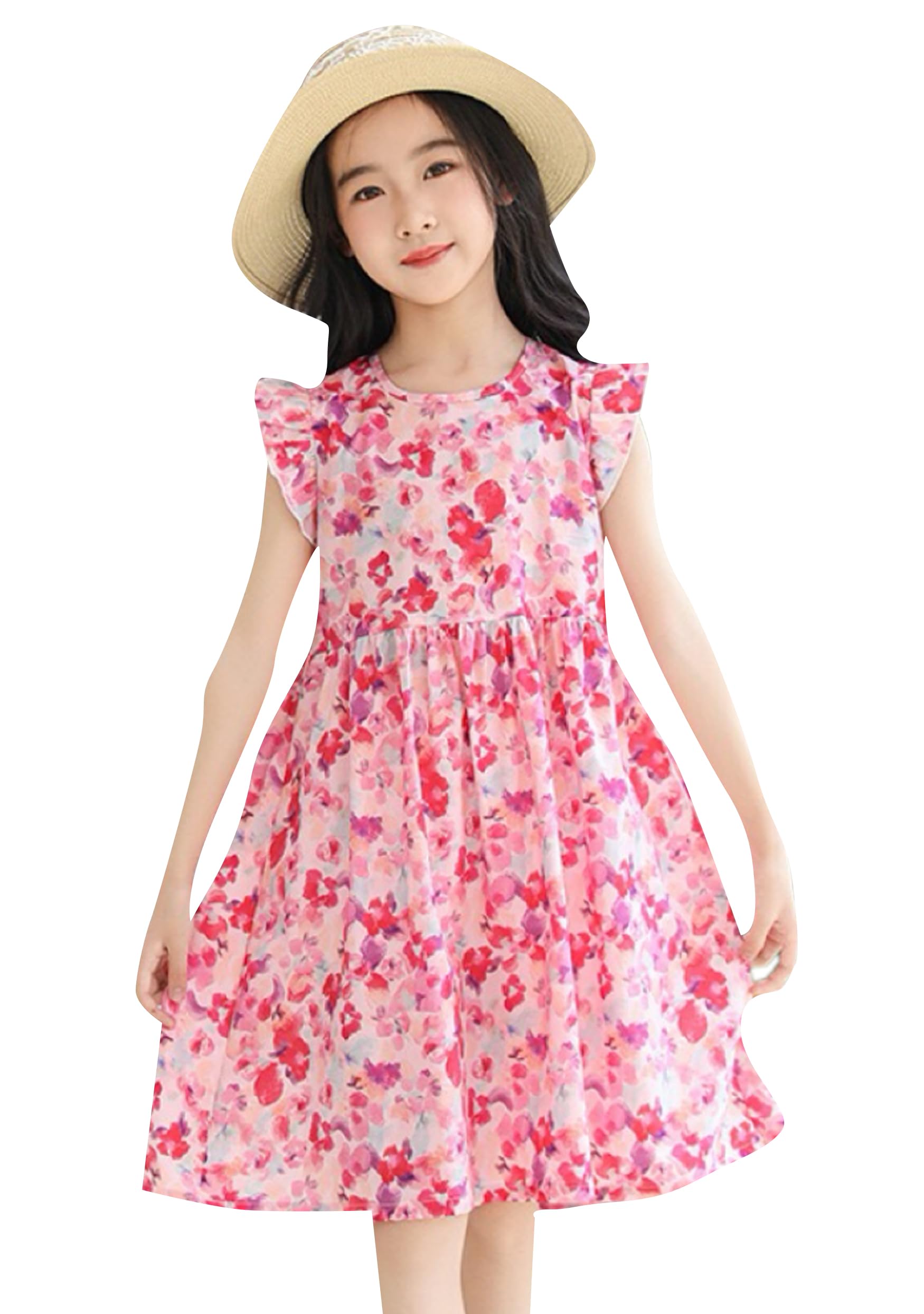 

OMZIN Formal Summer Summer Rose Size 120 Kids Dress, Girls Dress, Dress, Loungewear, Playwear, Travel, Resort, Beach, Dress, Summer, Spring, Red,