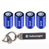 VEMZG1 Car Tire Wheel Valve Caps Cover Suede Car Key Chain Ring Keychain For VW R GTI Polo Golf Passat Tiguan Arteon Touareg ID.3 Jetta