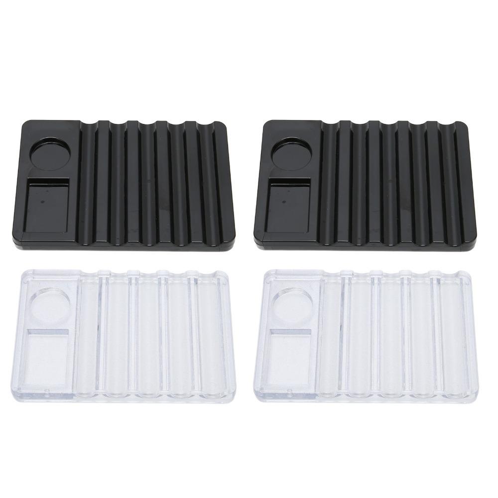 4PCS Transparent Multifunction Nail Brush Rack Nail Art Rhinestone Small Parts Storage