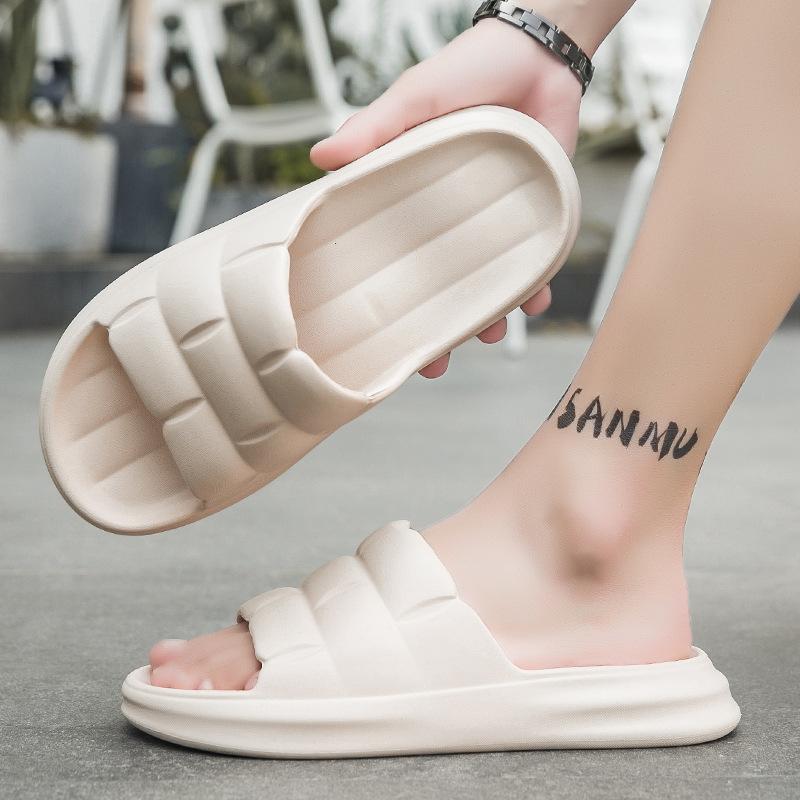 Men's Summer Fashion Open-toed Slippers Korean Version Trend Outer Wear Home Dual-purpose One-word Drag Large-size Couple Drag