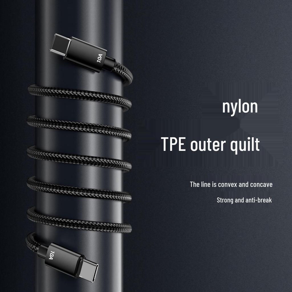 120W Dual Type-C Fast Charging Cable for Apple & Huawei Laptops (10A)