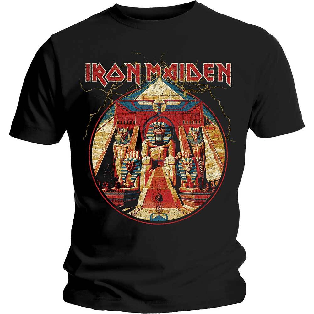 Iron Maiden T-Shirt: Powerslave Lightning Circle