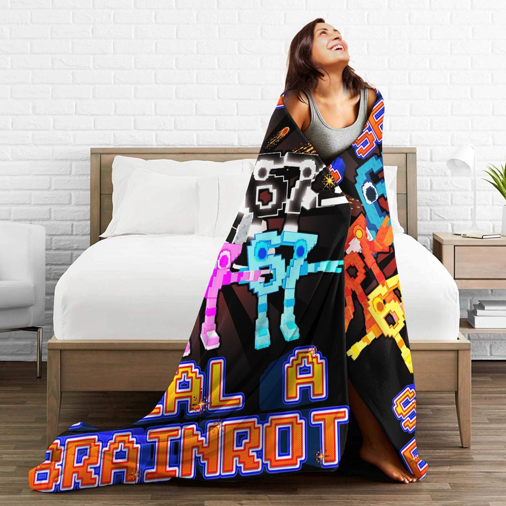 Every 67 Six Seven 6-7 Funny Brainrot Blankets Quality Soft Throw Blanket Winter Picnic Couch Bed Print Bedspread