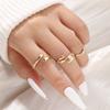 Fashionable Irregular Patterned Rings 3 Pieces Mix and Portable Set Accessory for Trendy Women Styles Daily Use