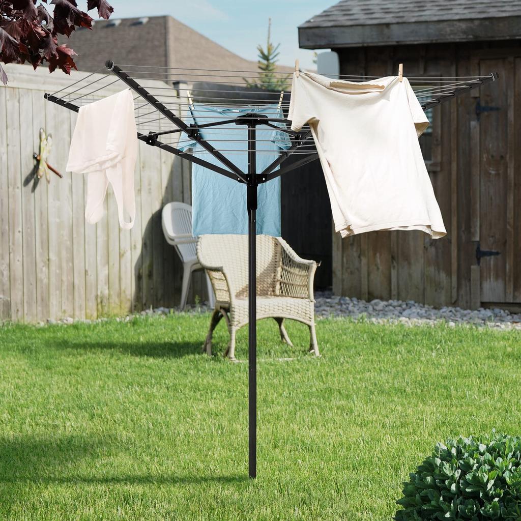 Rotary Outdoor Umbrella Clothes Drying Rack Cover Waterproof Weather Resistant Foldable Protection Cover Tear Resistant W Zipper