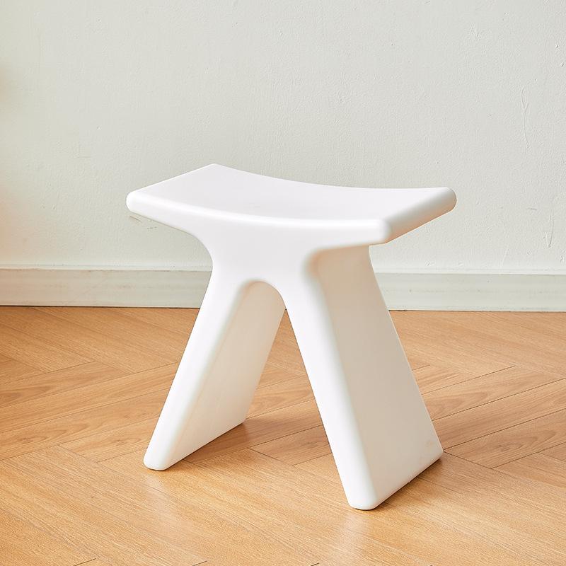 Nordic Plastic Living Room Stool Shoe Changing Bench Plastic Chair Vanity Chair Step Stool Portable Stool Space Saving Furniture