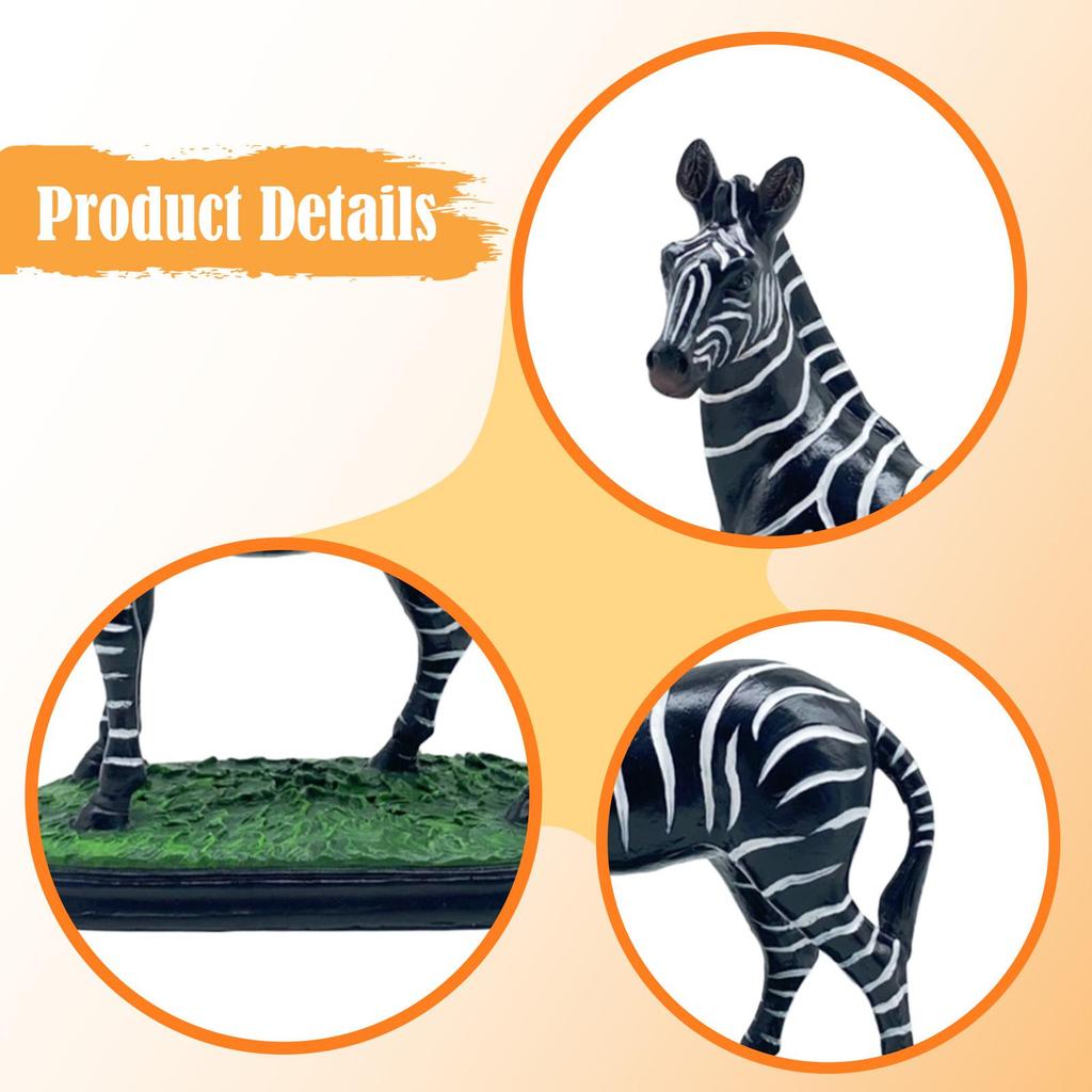 Striped Zebra Figurine Resin Miniature Animal Sculpture Desk Decoration Figure for Interior Home Decor