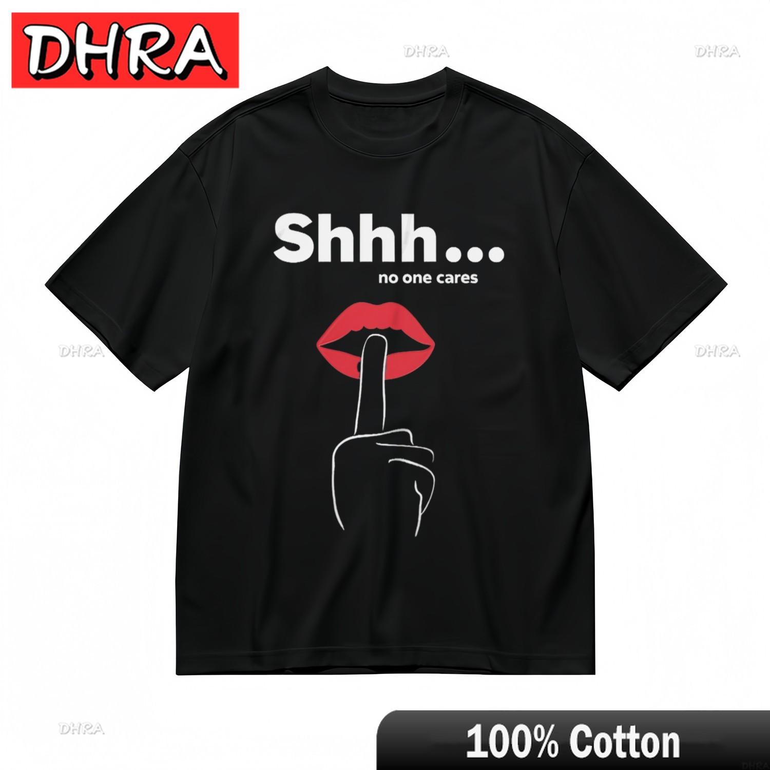 

Womens Fashion Comfortable Classic TShirt Shhh Slogan Printed 100 Cotton Tee Vintage Tees Tops for Weekend Style TShirt S