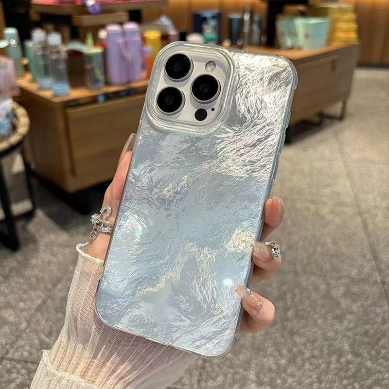 Cross-border Ice Pattern iPhone Case for Apple 17 Pro Max/16/15/14 in Solid Colors