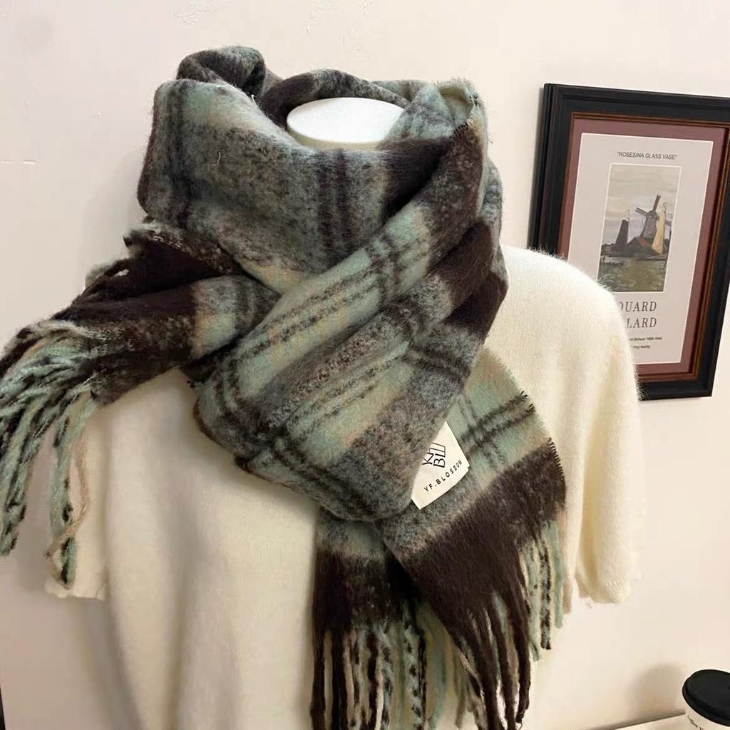 Maillard High End Plaid Scarf Shawl New Autumn and Winter Retro