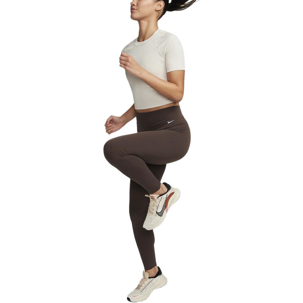 Nike Solid Color Short Sleeve Round Neck T-Shirt Women tops Stone-Brown FN7468-104