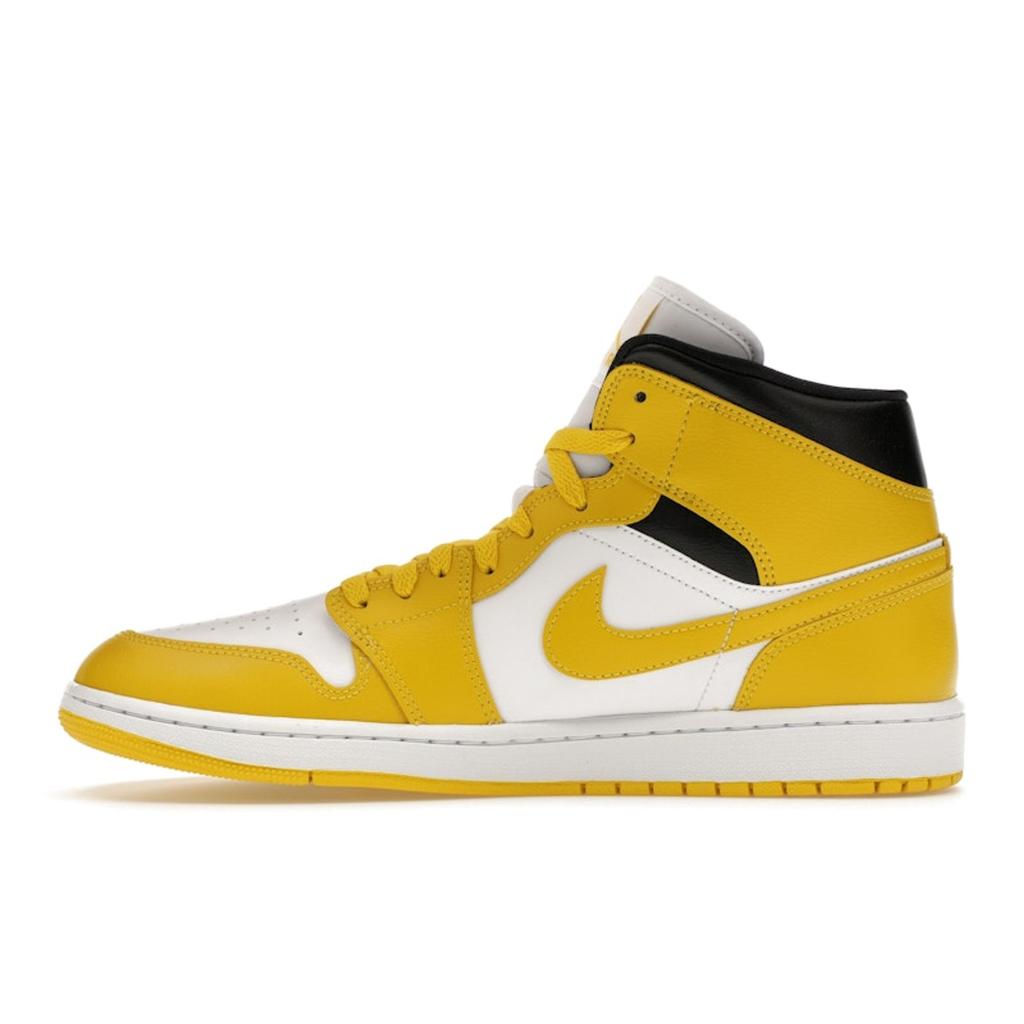 Air Jordan 1 Mid Vivid Sulfur Women Sneakers Yellow White Black BQ6472-170