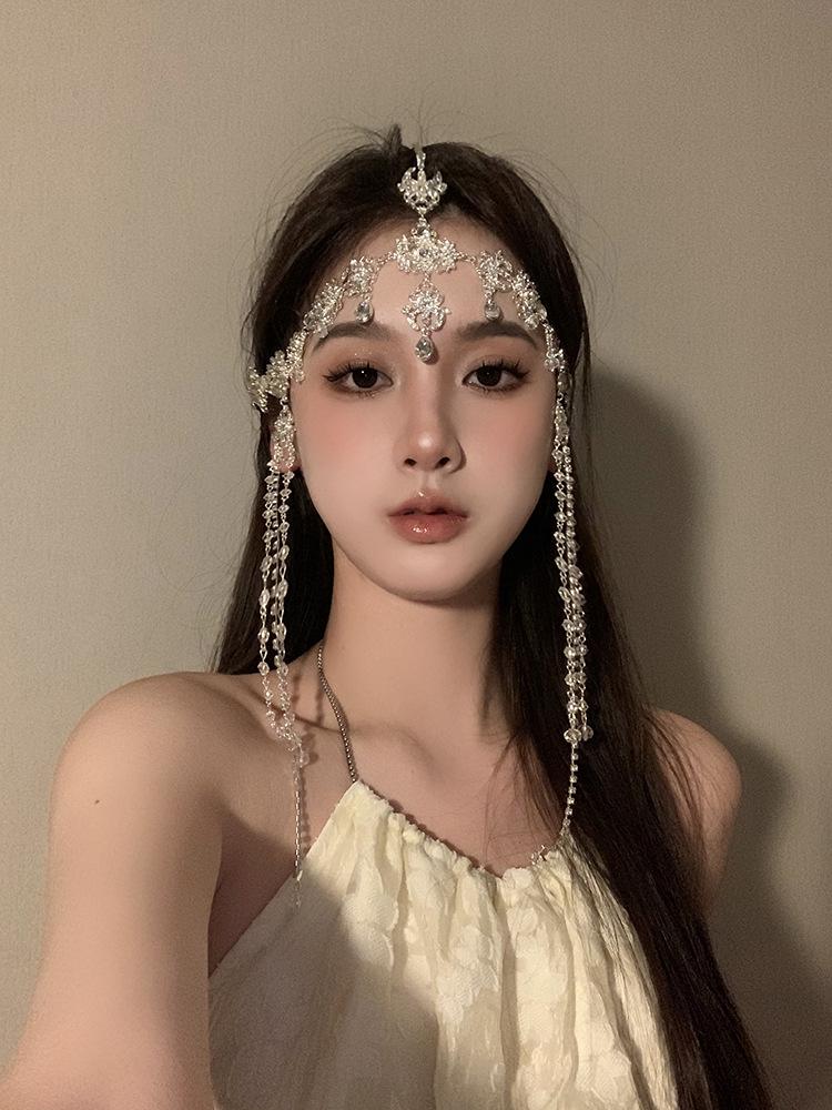 Bohemian Princess Tassel Forehead Pendant - Exotic Ethnic Style Hair Accessory
