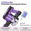 POWER V870 Handheld Vacuum Cleaner, Cordless Vacuum Cleaner, High Suction Power Reaching 26 kPa Purple