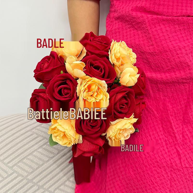 Velvet Rose Bridal Bouquet: Wedding & Photography Prop