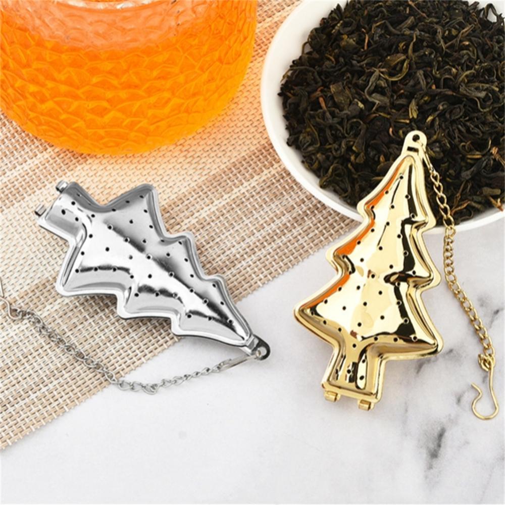20pcs Stainless Steel Tea Strainer Reusable Christmas Tree Shape Loose Leaf Tea Infuser