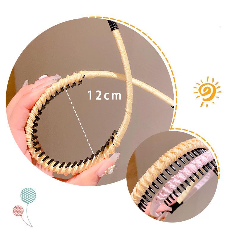 Cute Candy Colors Wrap Cloth Teeth Hairbands For Girls Sweet Hair Ornament Non-slip Headband Hair Band Fashion Hair Accessories