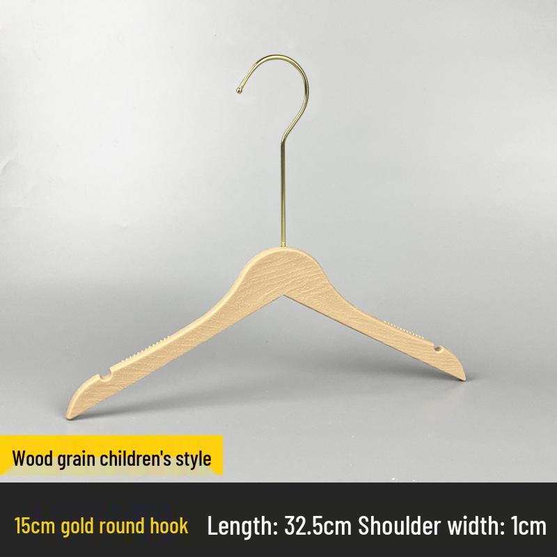 Children's Non-slip Hanger: Plastic Imitation Wood, Black & White, Unpainted Wood Color, No-mark Pants Rack