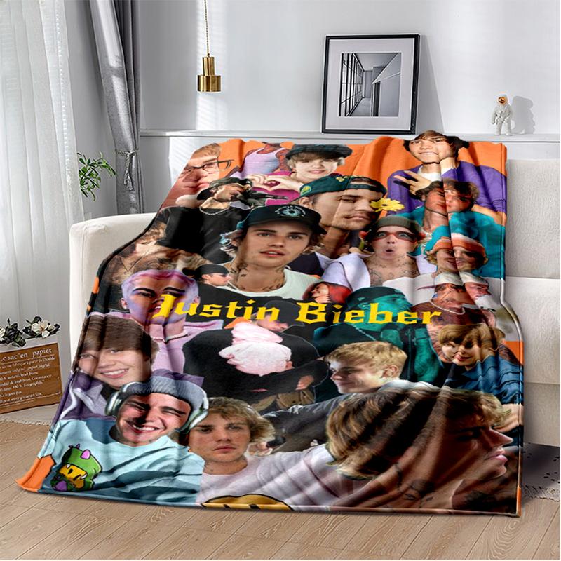 2025 New Style Justin Drew Bieber Singer JB Blanket,Soft Throw Blanket for Home Bedroom Bed Sofa Travel Picnic Cover Kid Gift