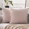 Nordic Style Solid Color Tassel Pillow Cover Short Plush Cushion Covers Bedroom Sofa Decorative Pillowcase Bohemian Style Gift Cushion Covers