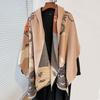 Double-Sided Imitation Cashmere Geometric Texture Printing Thickened Warm Scarf Air-Conditioned Room Neck Protection Shawl Outside