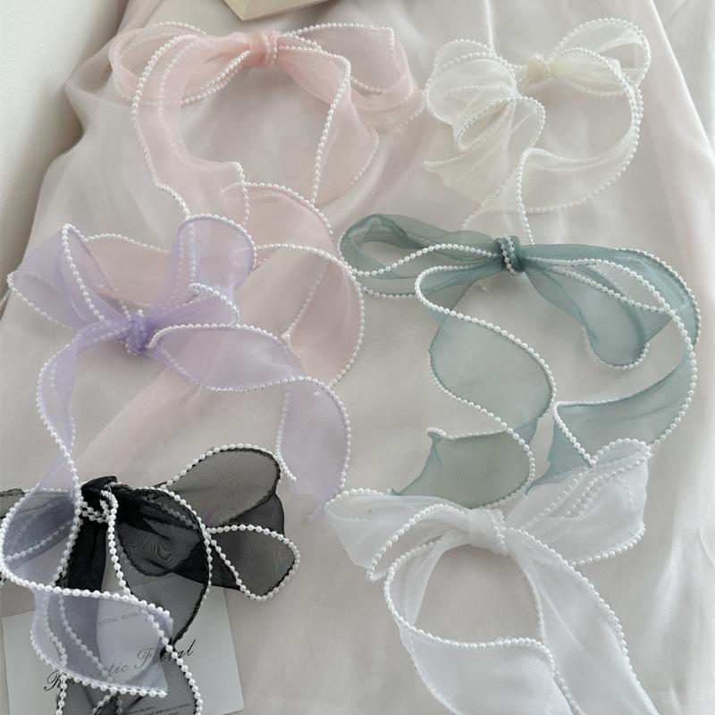 1PC Pearl-edged Fishtail Wavy Ribbon Cake Bouquet Decorative Ribbon Fairy Breath Fluttering 4cmx4.5m